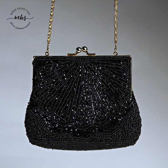 Vintage Beaded Golden Chain Strap Mini Shoulder Bag - Picture 8 of 11